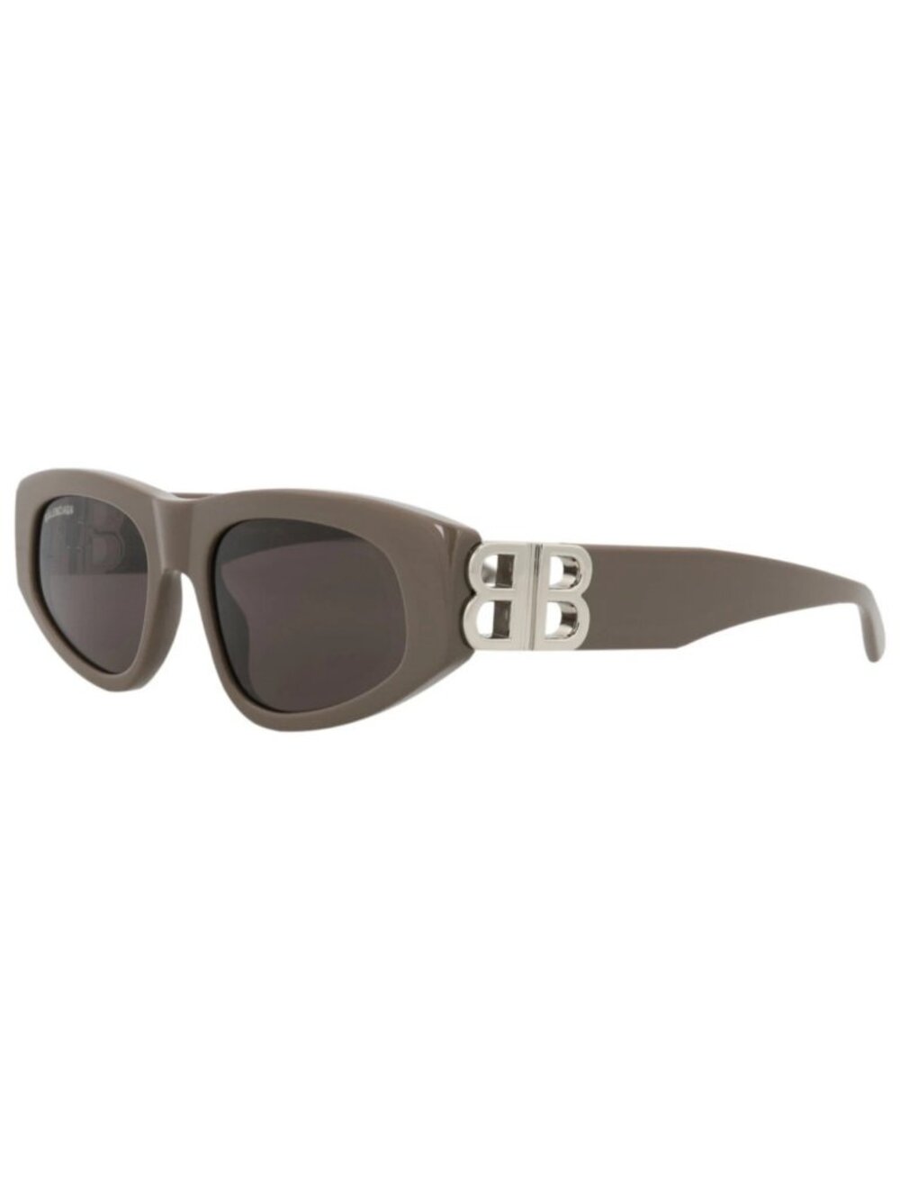 New Balenciaga Women's Sunglasses Cat Eye Recycled Acetate Frame Brown Silver
